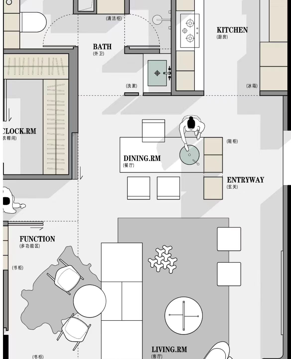 我可以做一整套全屋cad施工图及户型方案优化