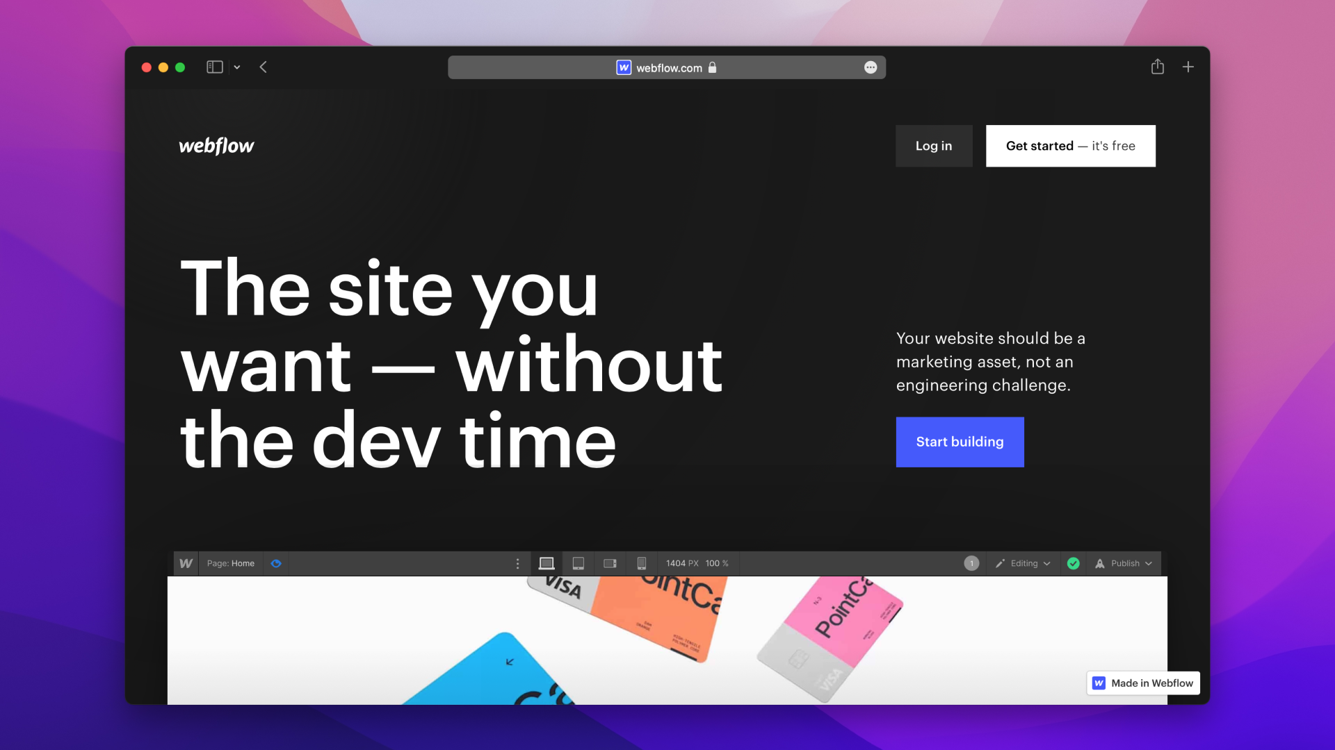 我可以搭建一个 Webflow 网站