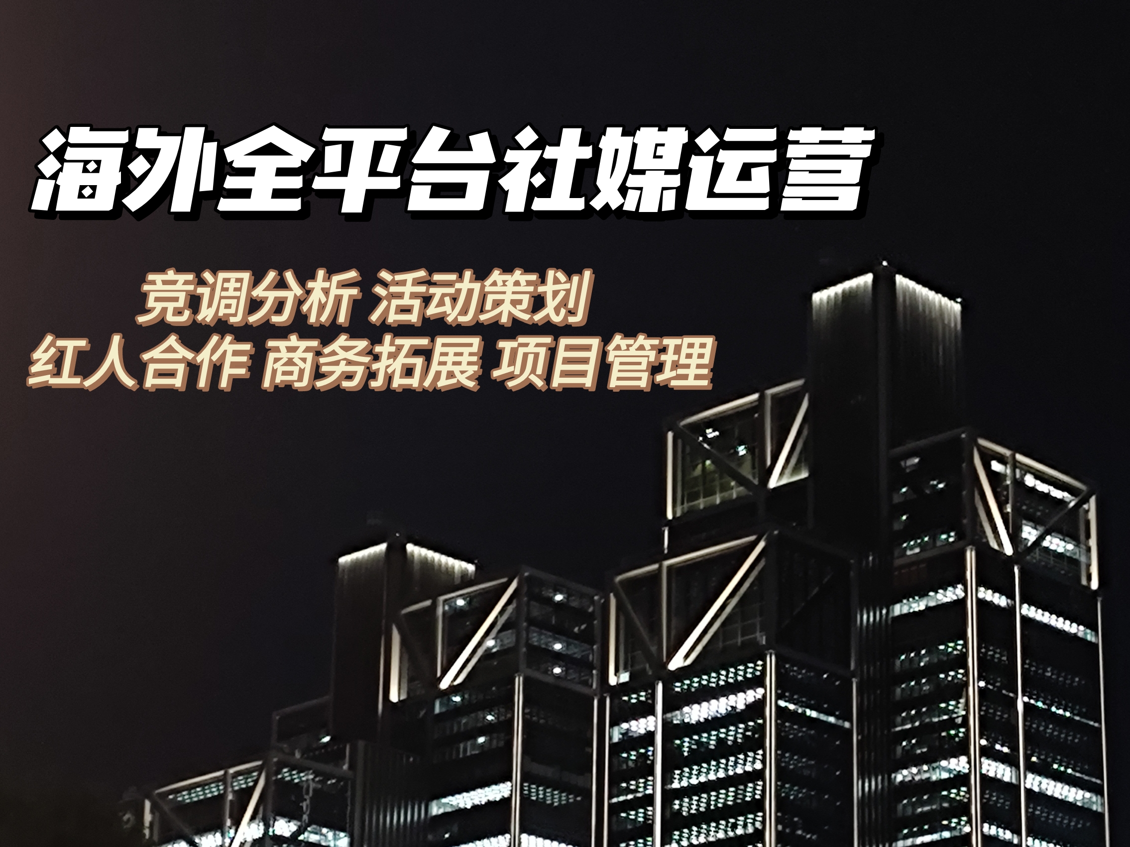 我可以海外5个平台的社媒运营
