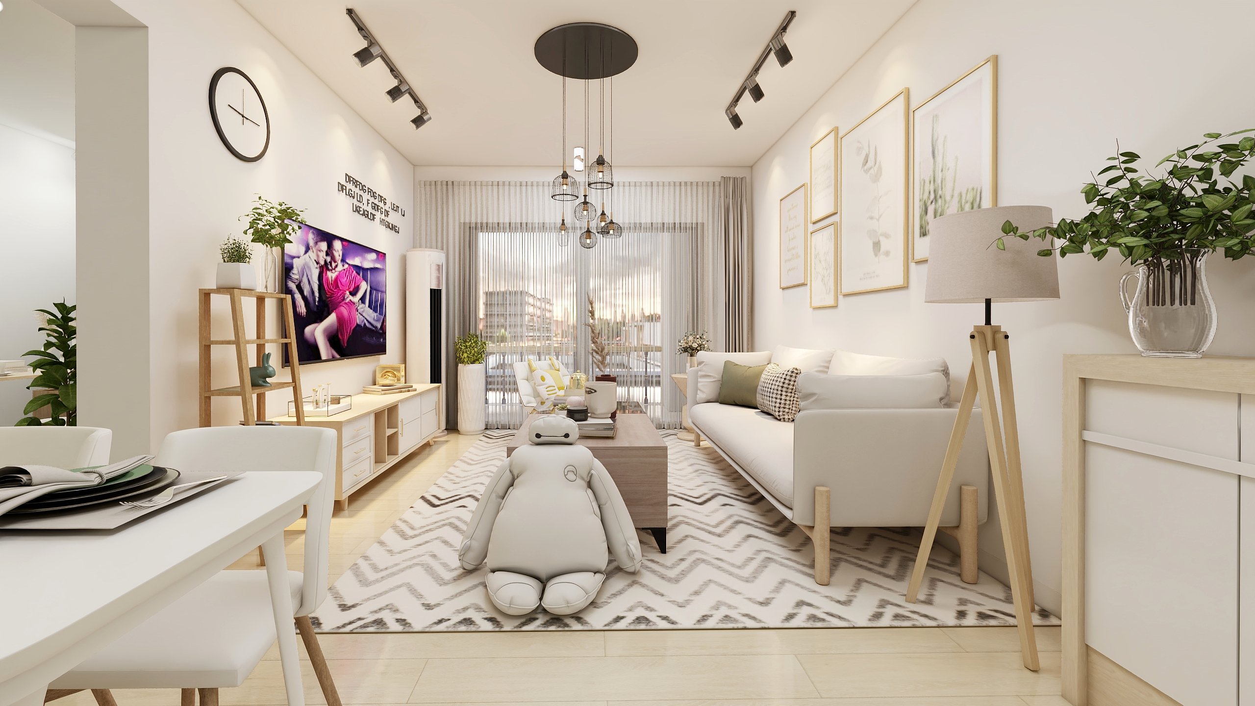 我可以完成一整套室内装饰渲染效果图