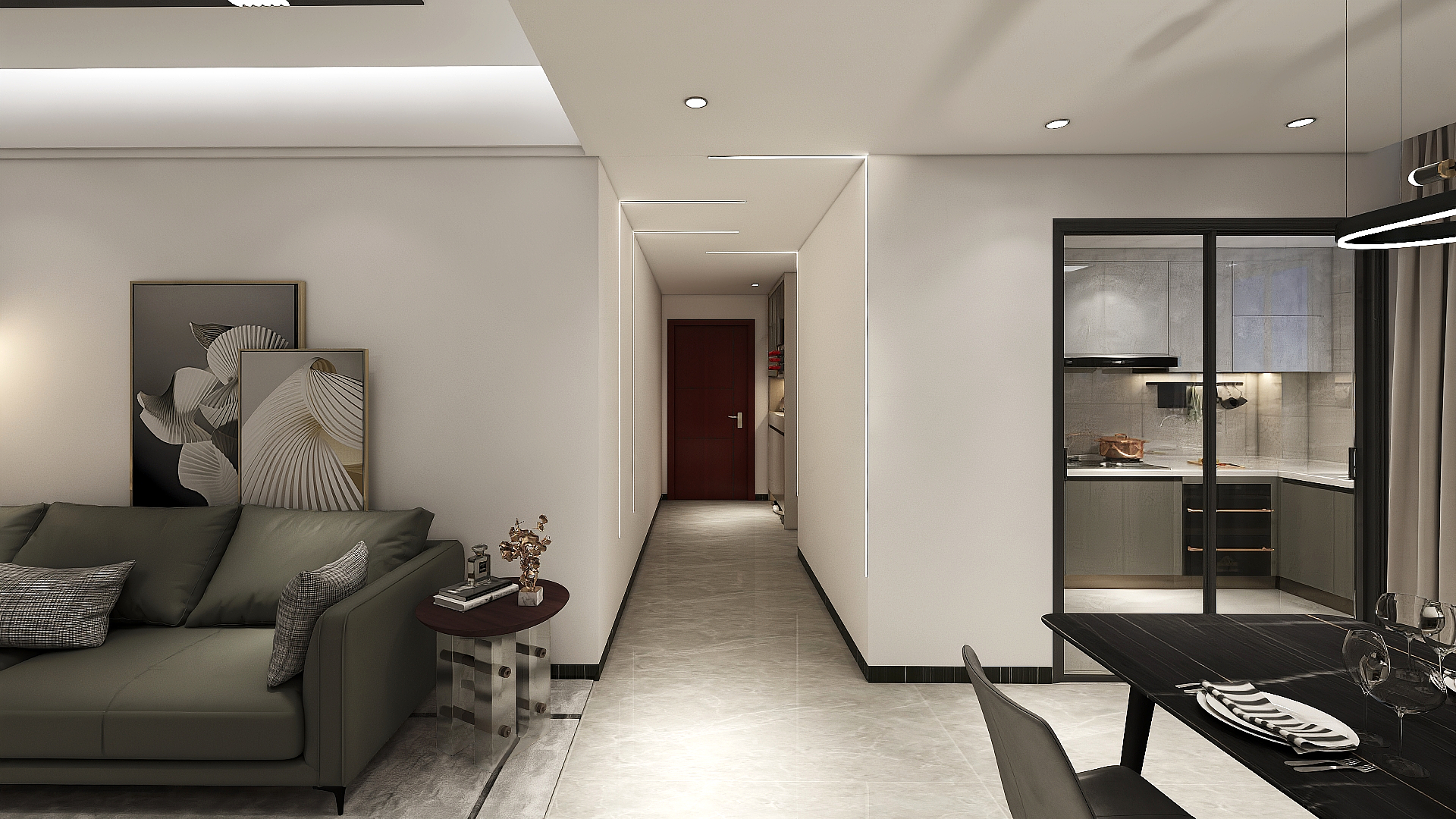 我可以完成一整套室内装饰渲染效果图