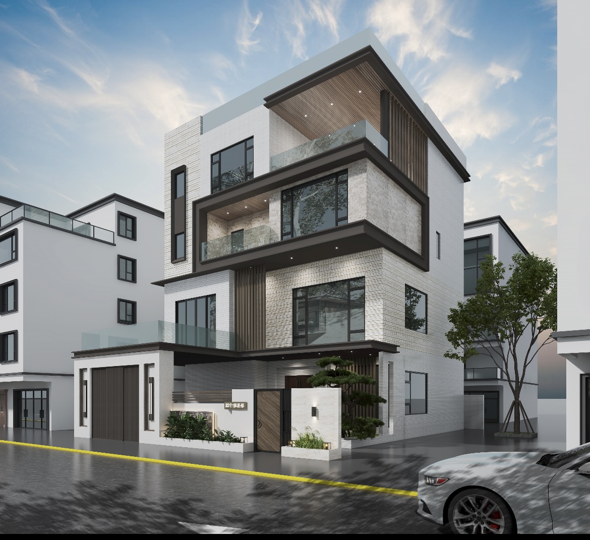 我可以建筑-别墅、自建房平面布局设计。外观设计。1张平面方案、2张外观草膜设计