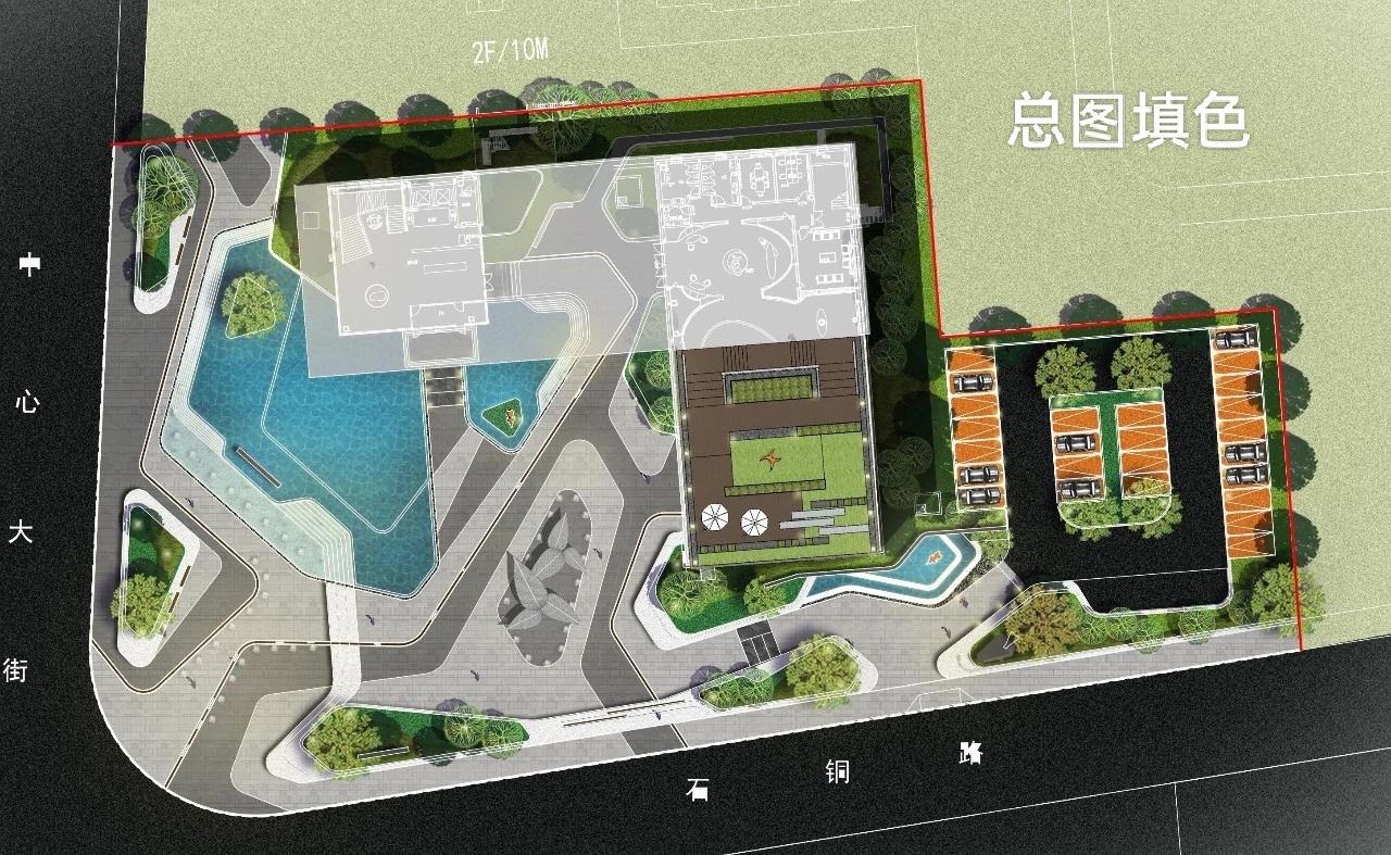 我可以用PS做一张彩色总平面图