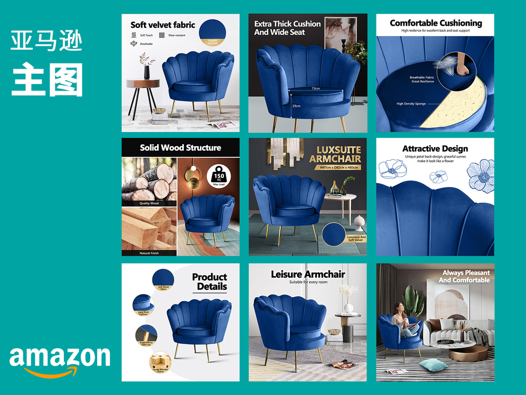 我可以完成一套亚马逊A+产品图