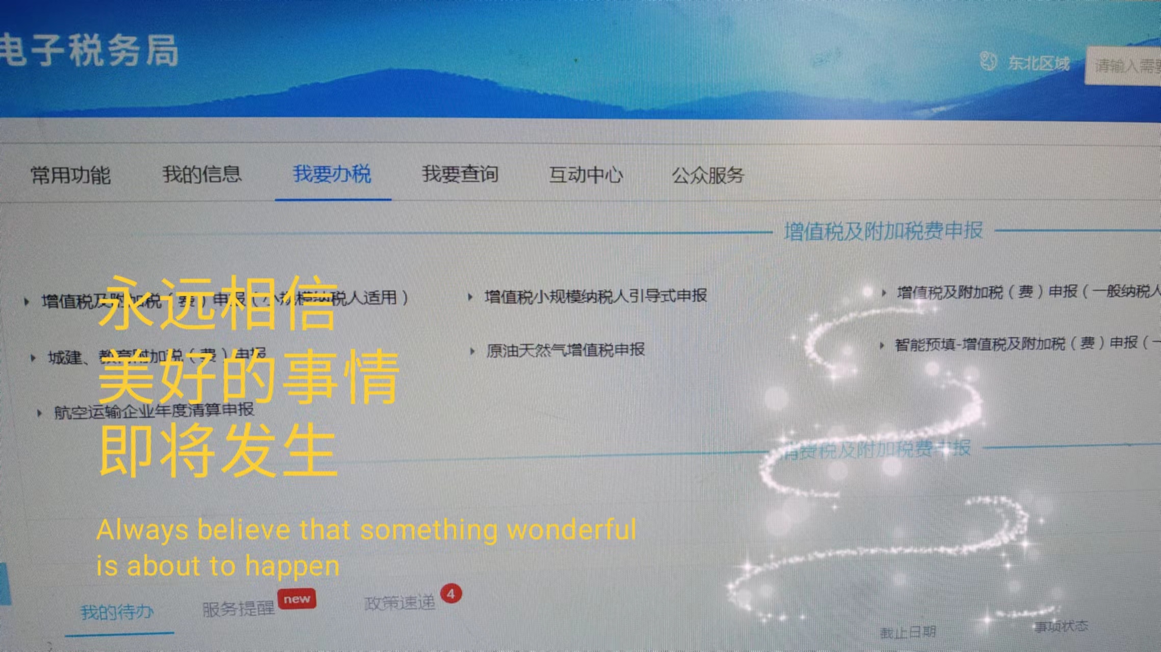 我可以1、代理记账　2、报税　3、财税政策咨询　4、工商年检