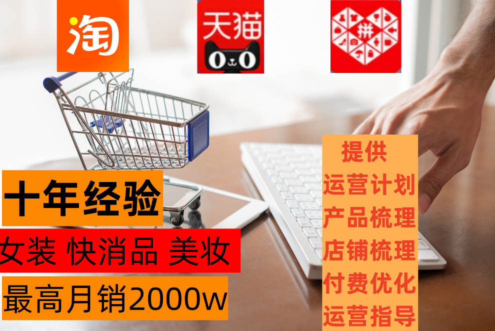 我可以帮你迅速起流量，运营2—4家店铺提供店铺梳理 产品分析 帮你找出潜力产品 指定运营计划