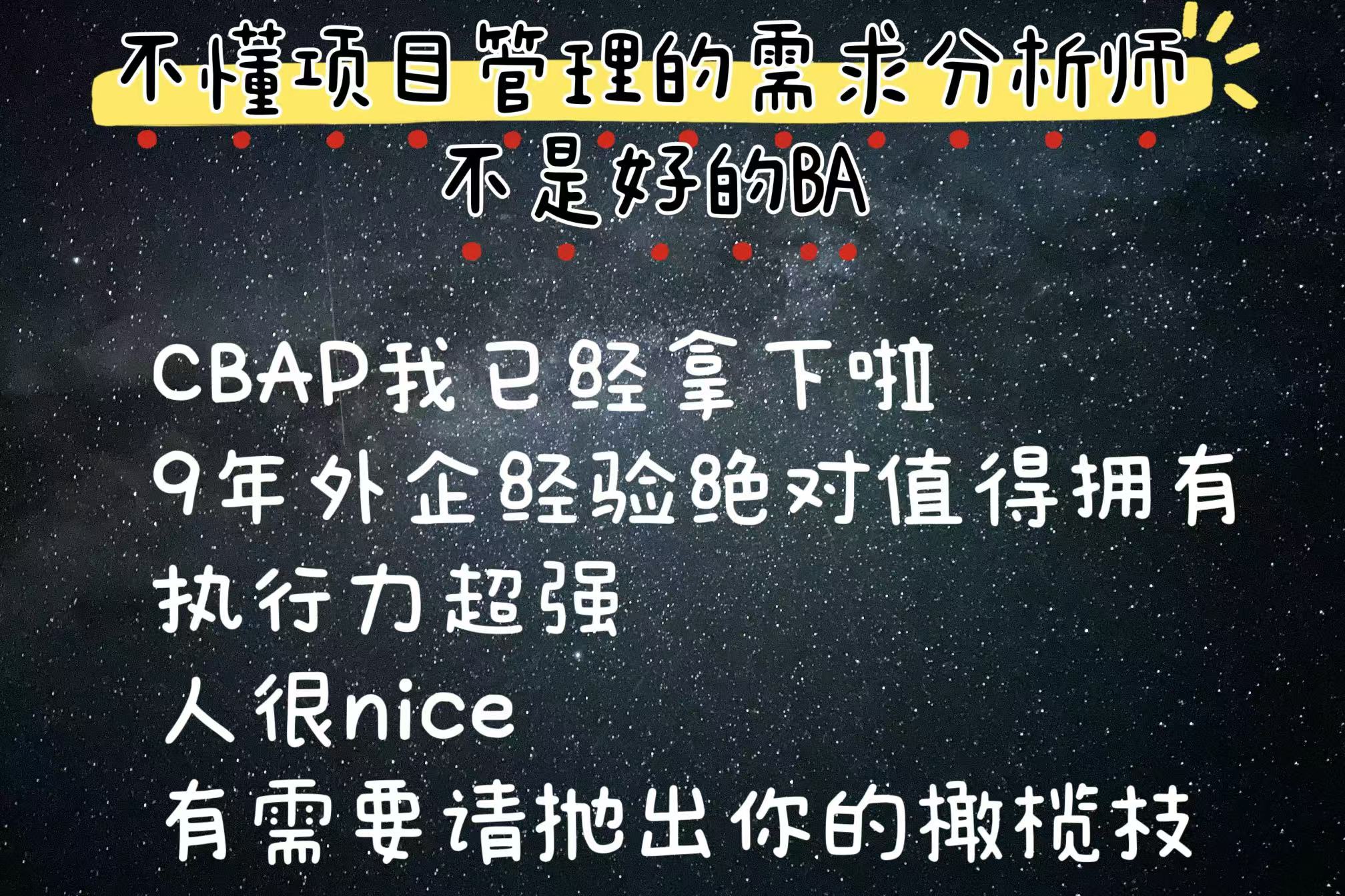 我可以做一个需求分析、项目管理、工作流程梳理
