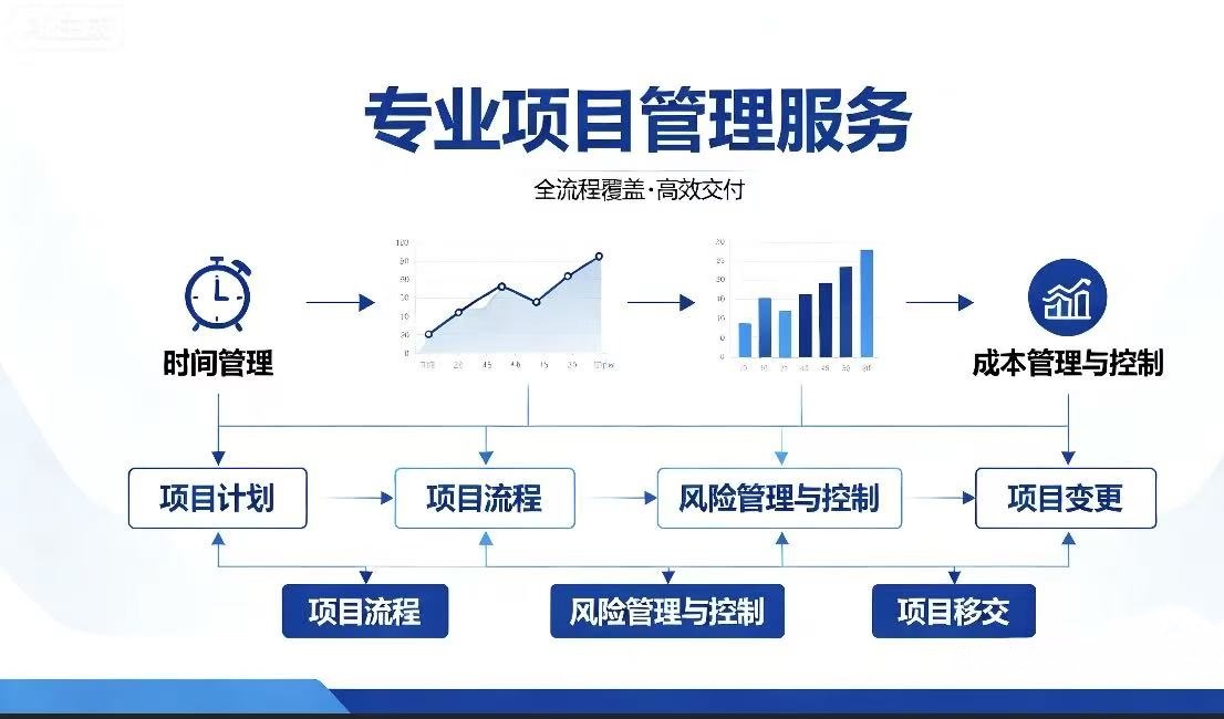 我可以提供专业项目管理服务（1个月至2年的项目）