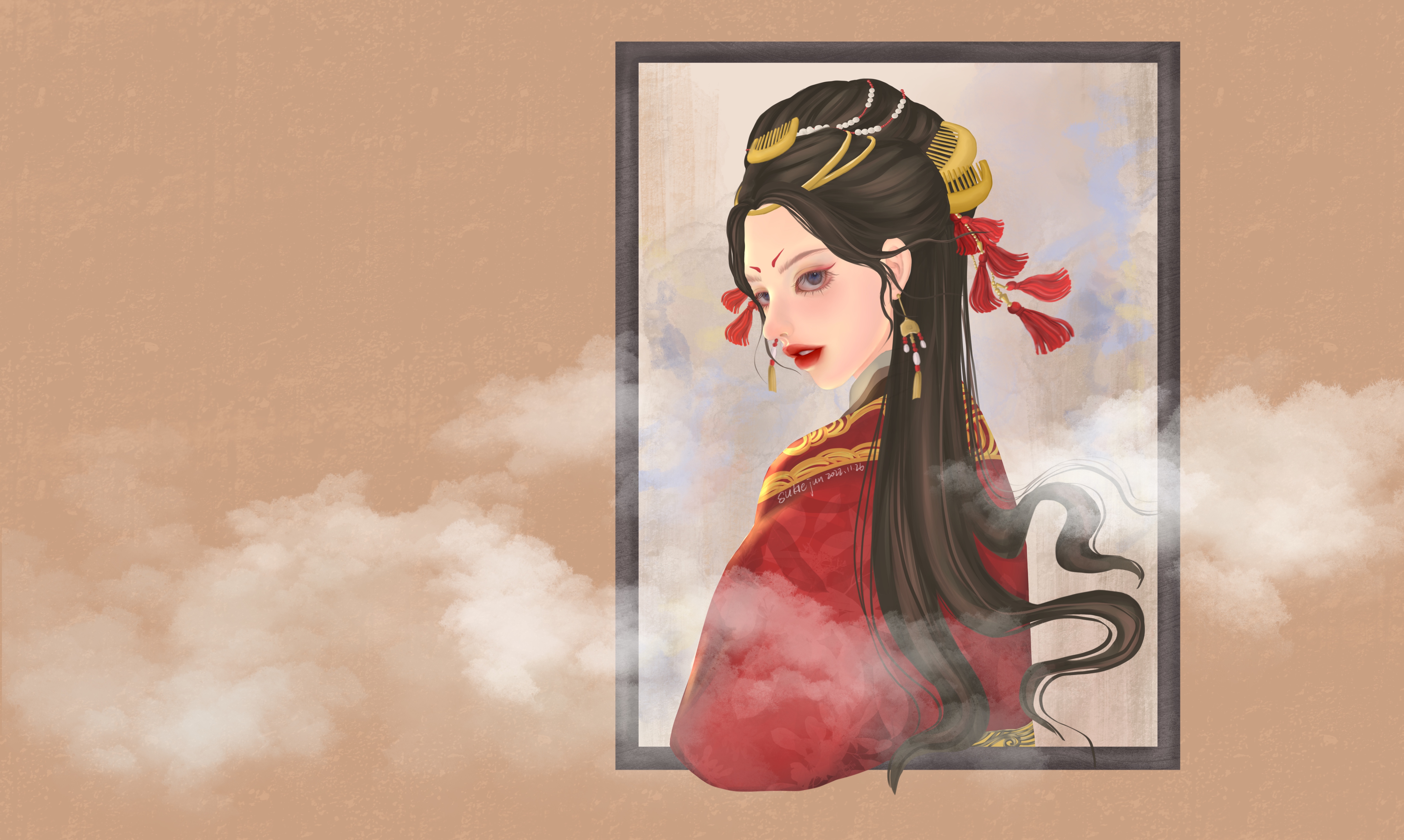 我可以插画人物立绘设计1张