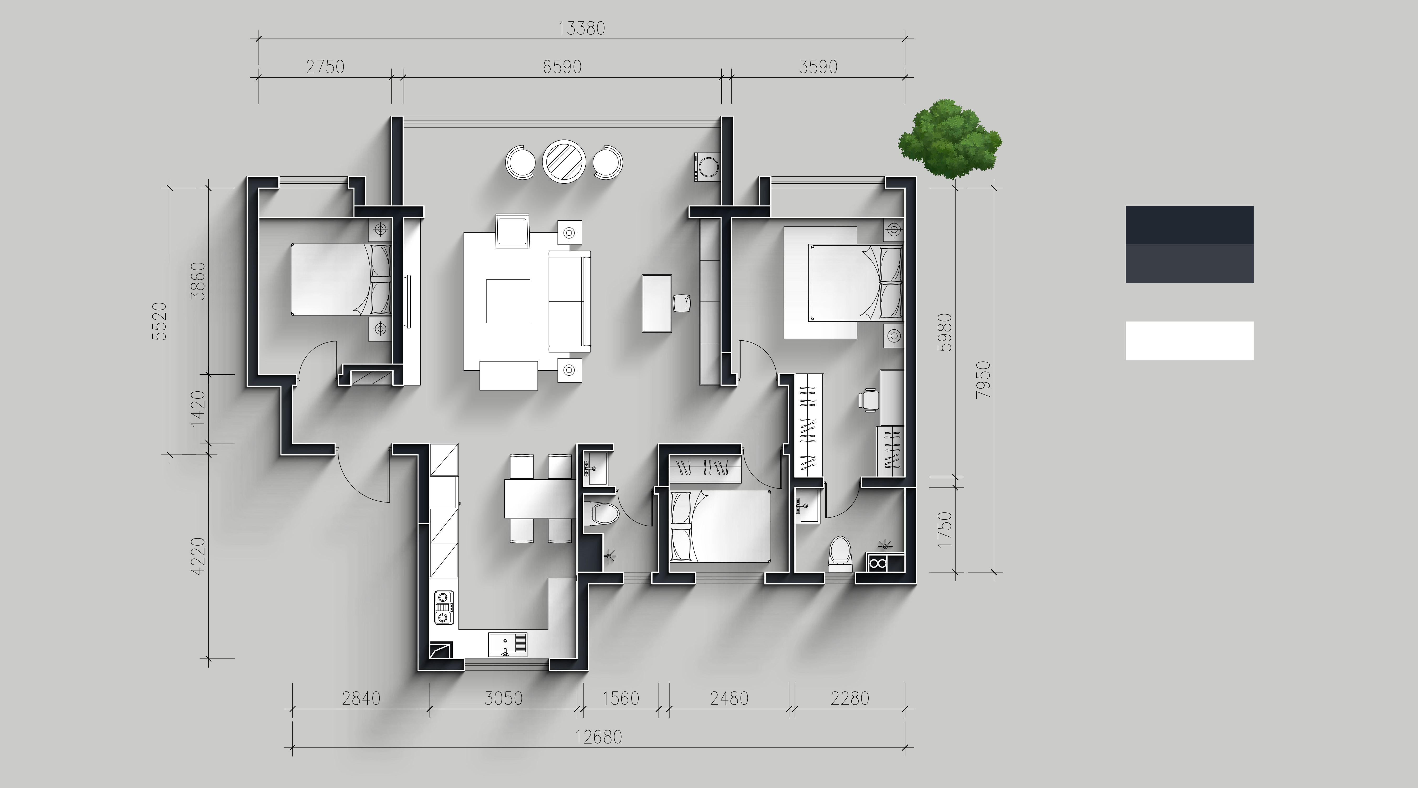 我可以一张彩平图