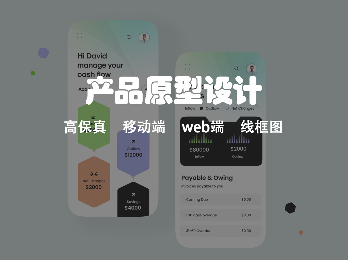 我可以完成产品原型的高保真设计，2天可出16移动端界面