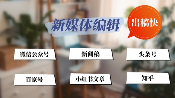 我可以软文撰写、新闻稿、2000字内文章，短视频剪辑，出稿速度快
