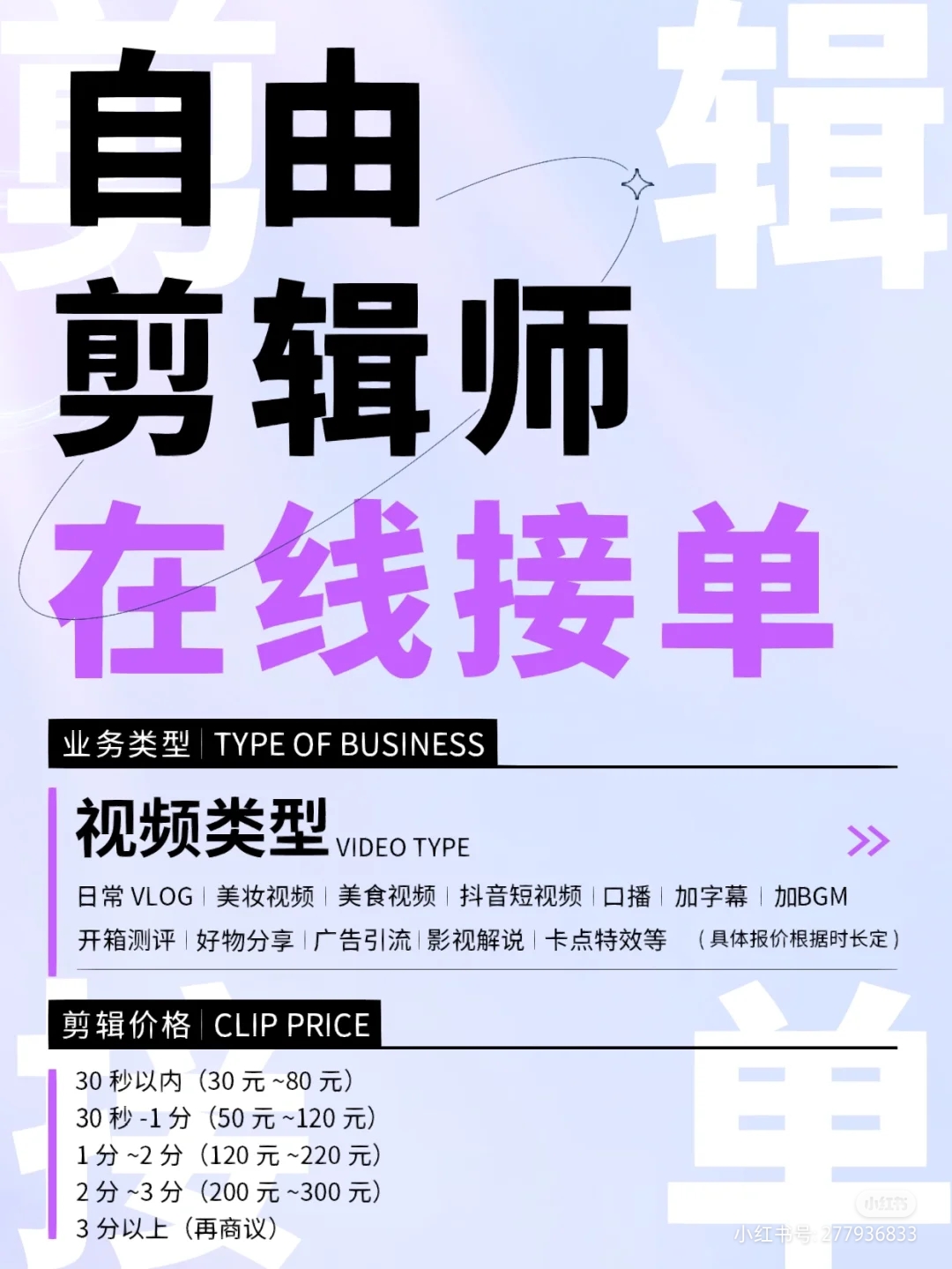 我可以短视频剪辑30秒～3分钟