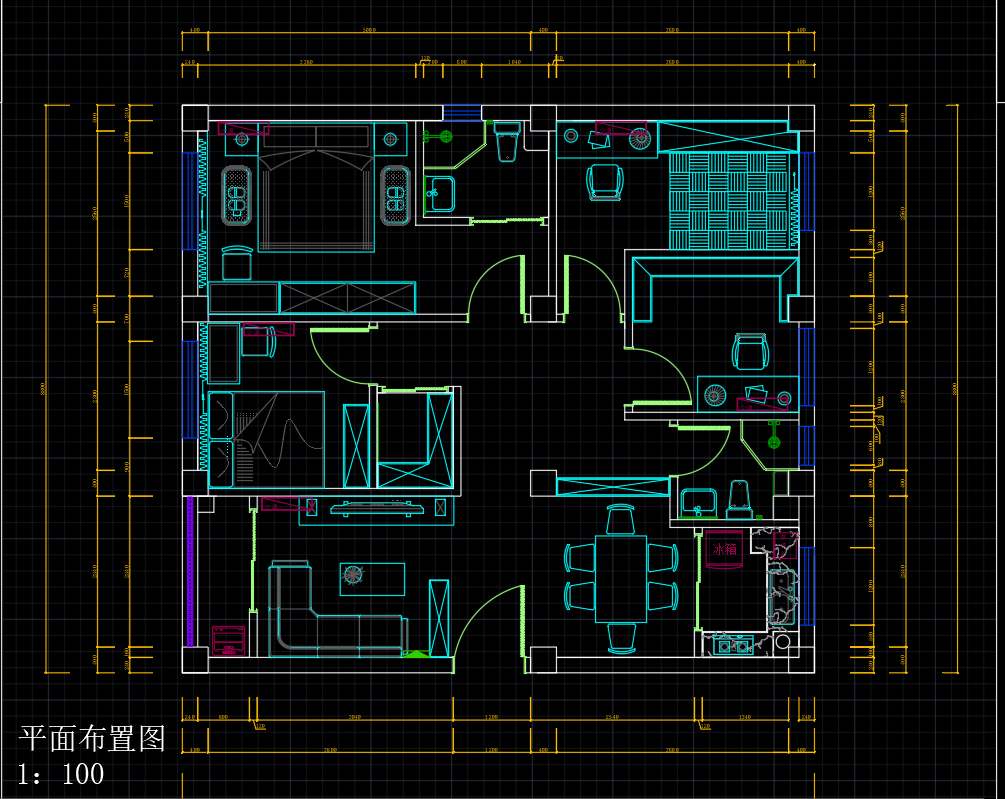 我可以CAD一张家装施工图